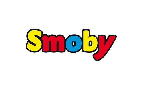 Färgglatt Smoby-logotyp med texten 'Smoby'.