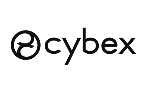 Cybex-logotyp i svart på vit bakgrund.